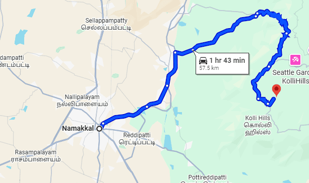 How to reach from Namakkal