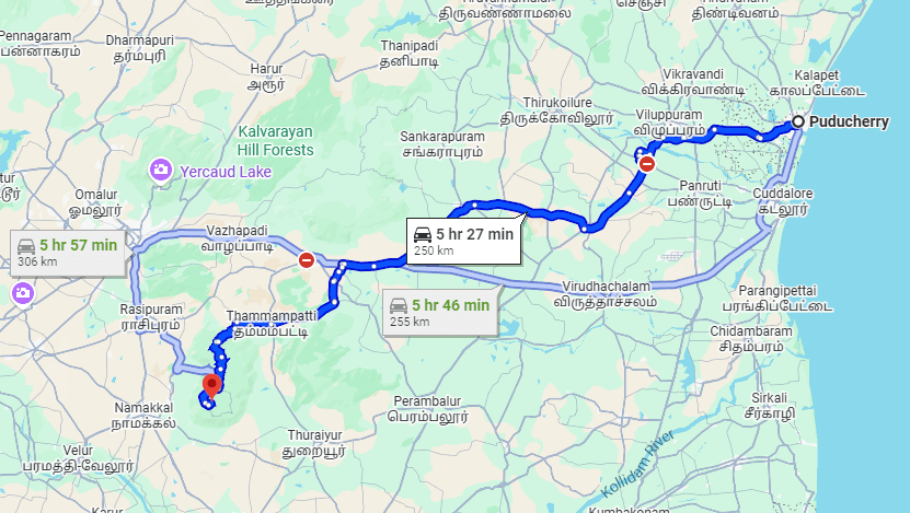 How to reach from Pondicherry